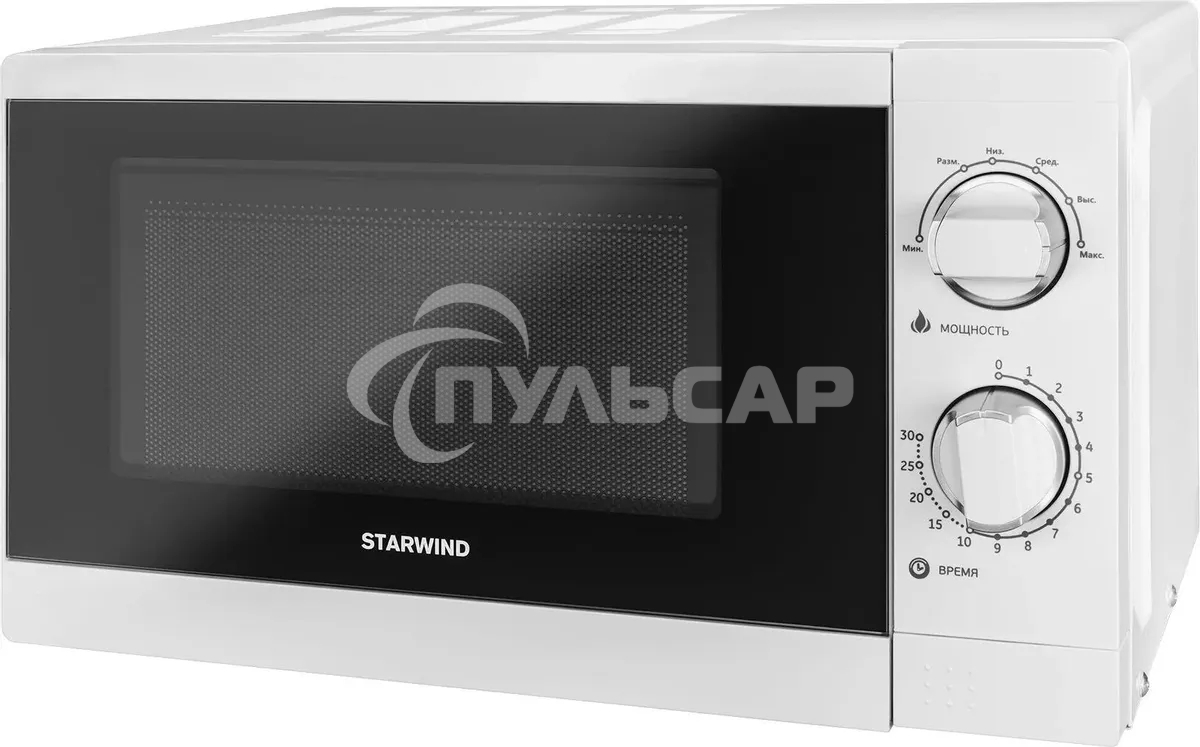 Микроволновая печь StarWind SMW3920 белый, 20 л, 700 Вт, переключатели - поворотный механизм