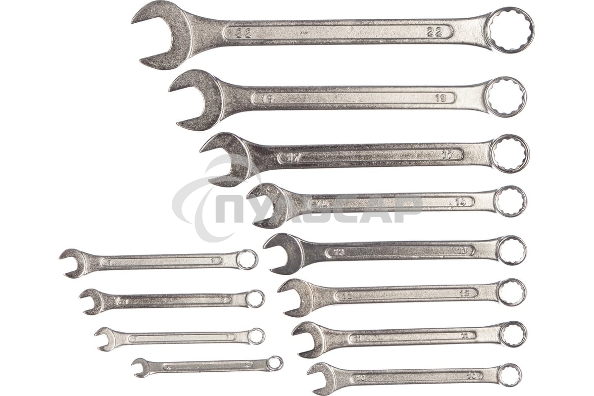 Набор комбинированных ключей ВИХРЬ 12 шт. 6-22 73/6/5/8