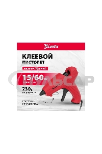 Клеевой пистолет Matrix, 7 мм, 15 (60) Вт, 8 г/мин
