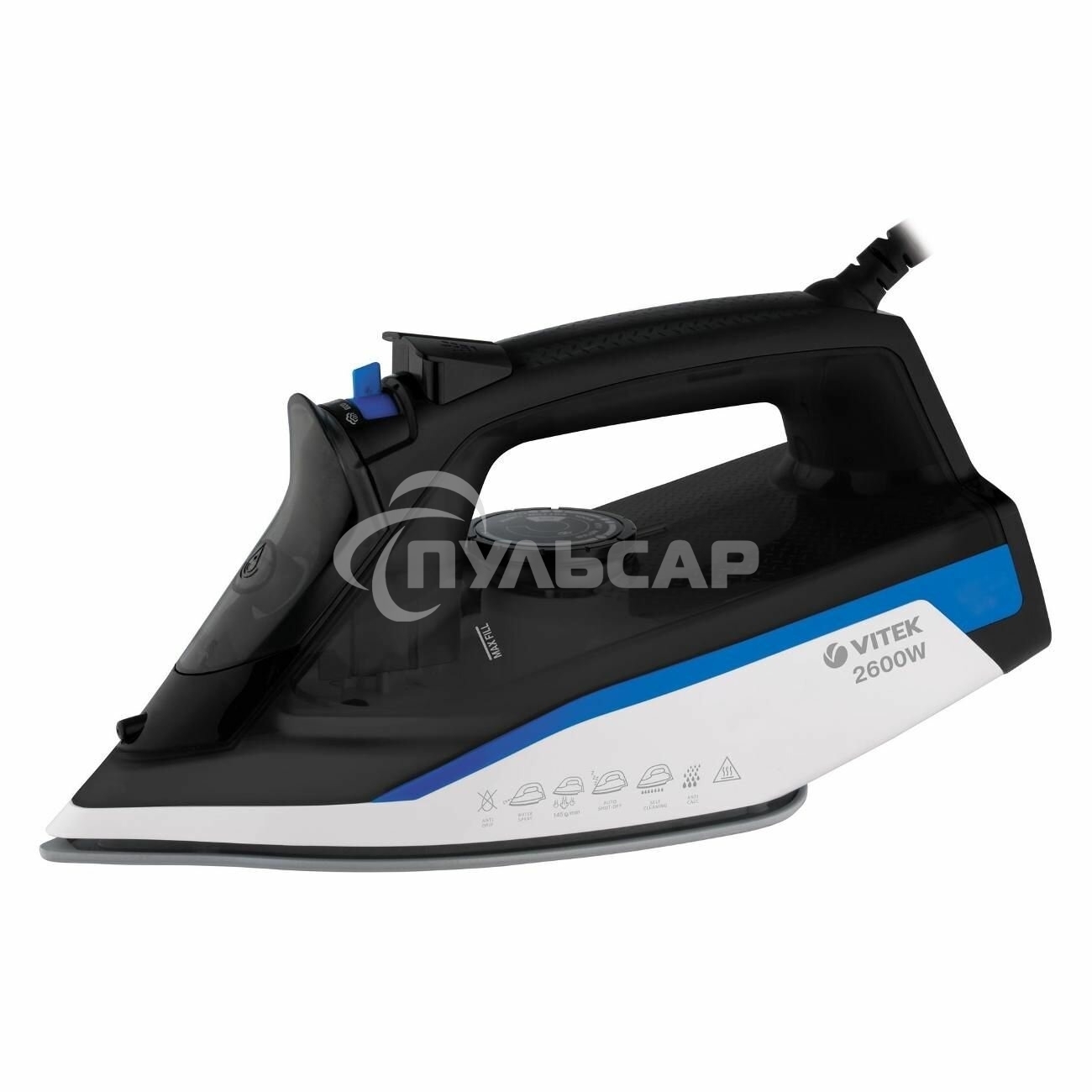 Утюг Vitek VT-8329 2600Вт черный/белый/синий
