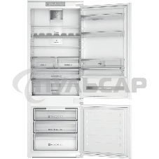 Встраиваемый холодильник Whirlpool SP40812EU2 70 см, 193.5х54.3х69 см, 299/101 л, зона свежести, сенсорное управление, технология 6 SMYSL FreshControl, перенавешиваемые дверцы, скользящие направляющие, Италия