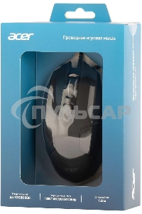 Мышь проводная Acer OMW170 черный, 3200 dpi, USB, кнопки - 6