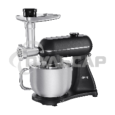 Кухонная машина KORTING KKM 0107 MB N, мощность 1500 Вт, 5 насадок, объем чаши 6.5 л, сенсорный дисплей/механическое управление, планетарное вращение, 11 скоростей, турборежим, импульсный режим, таймер, насадка для смешивания/крюк для теста/веничк/мясоруб