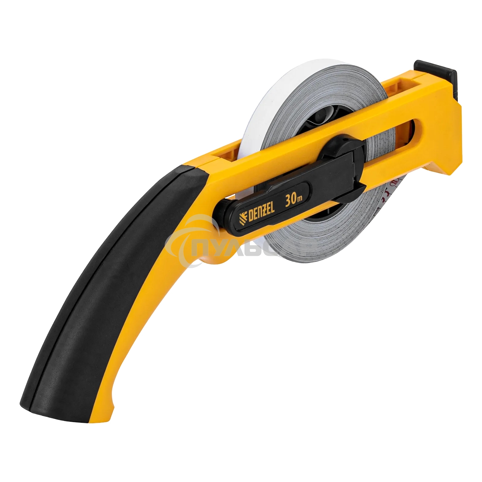Рулетка геодезическая Denzel 30 м х 13 мм, открытый корпус, металлическая лента