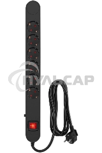 Сетевой фильтр Ippon NF-EU-1.8-10 1.8м (6 розеток) черный (коробка)