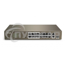 Коммутатор неуправляемый IP-COM F1118P-16-150W PoE, 18 портов, 18х100 Мбит/с, 2x1 Gbит/с, PoE 16х30 Вт (до 130Вт)