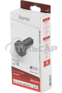 Автомобильное зарядное устройство Hama H-210569 1.67A+3A+2.22A PD универсальное черный