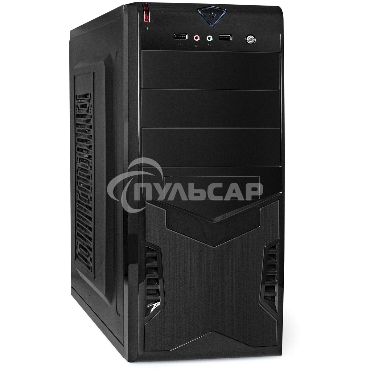 Компьютерный корпус Miditower ExeGate CP-601-UNS450 (ATX, БП UNS450 с вент. 12см, 2*USB, аудио, черный)