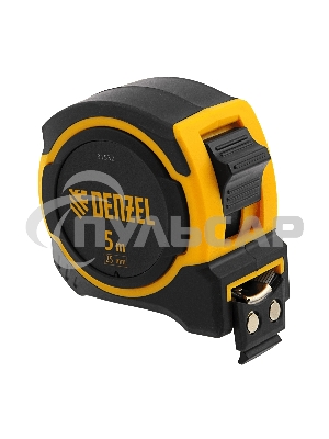 Рулетка 5м х 25мм, двухкомп. корпус, магнитный обрезиненный зацеп Denzel