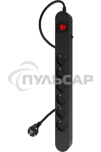 Сетевой фильтр Ippon NF-EU-1.8-10 1.8м (6 розеток) черный (коробка)