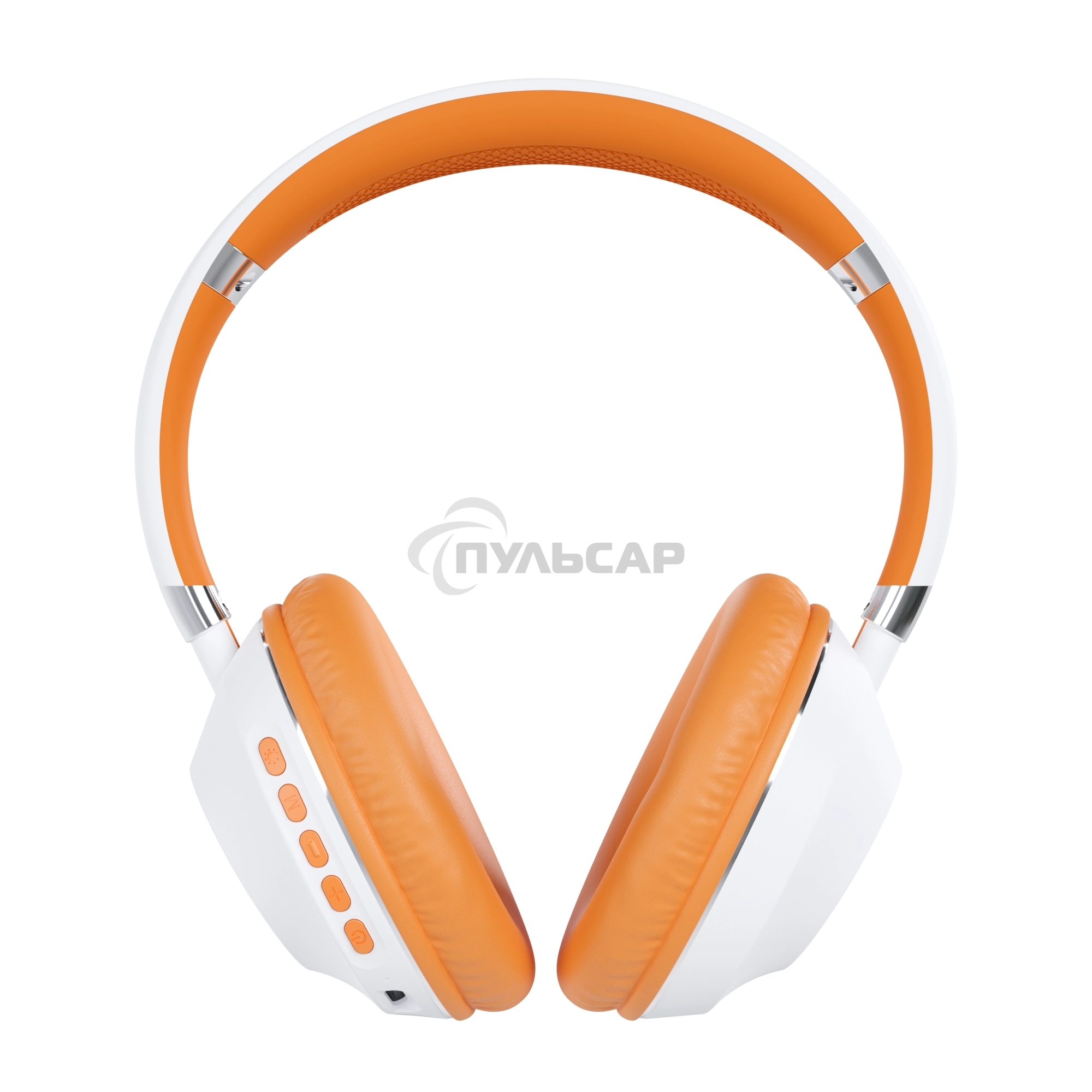 Наушники беспроводные накладные MORE CHOICE (4610196406225) HW34S белый/оранжевый