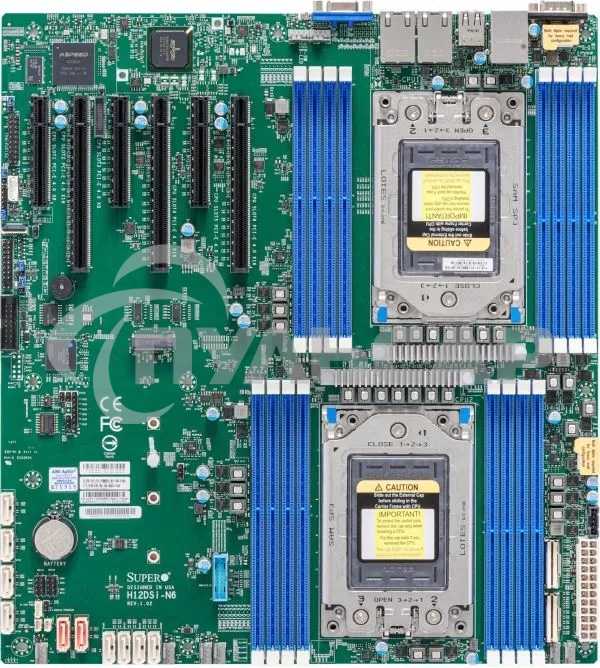 Материнская плата серверная SuperMicro H12DSI-N6-B, сокет SP3, 16xDDR4, 6xPCIe 4.0 x16, 10xSATA, M.2, 2xGigabit Ethernet, 2xUSB 2.0, 2xUSB 3.0, VGA, 24-pin, eATX