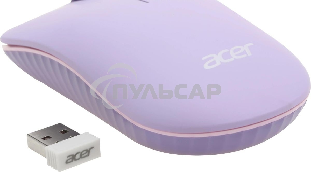Комплект клавиатура + мышь Acer OCC205 беспроводной USB, 1200 dpi, фиолетовый