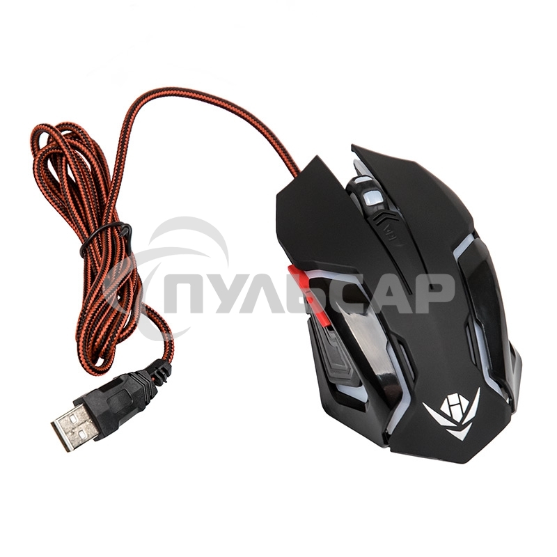 Мышь проводная Nakatomi MOG-20U черный, 2400 dpi, USB, кнопки - 6