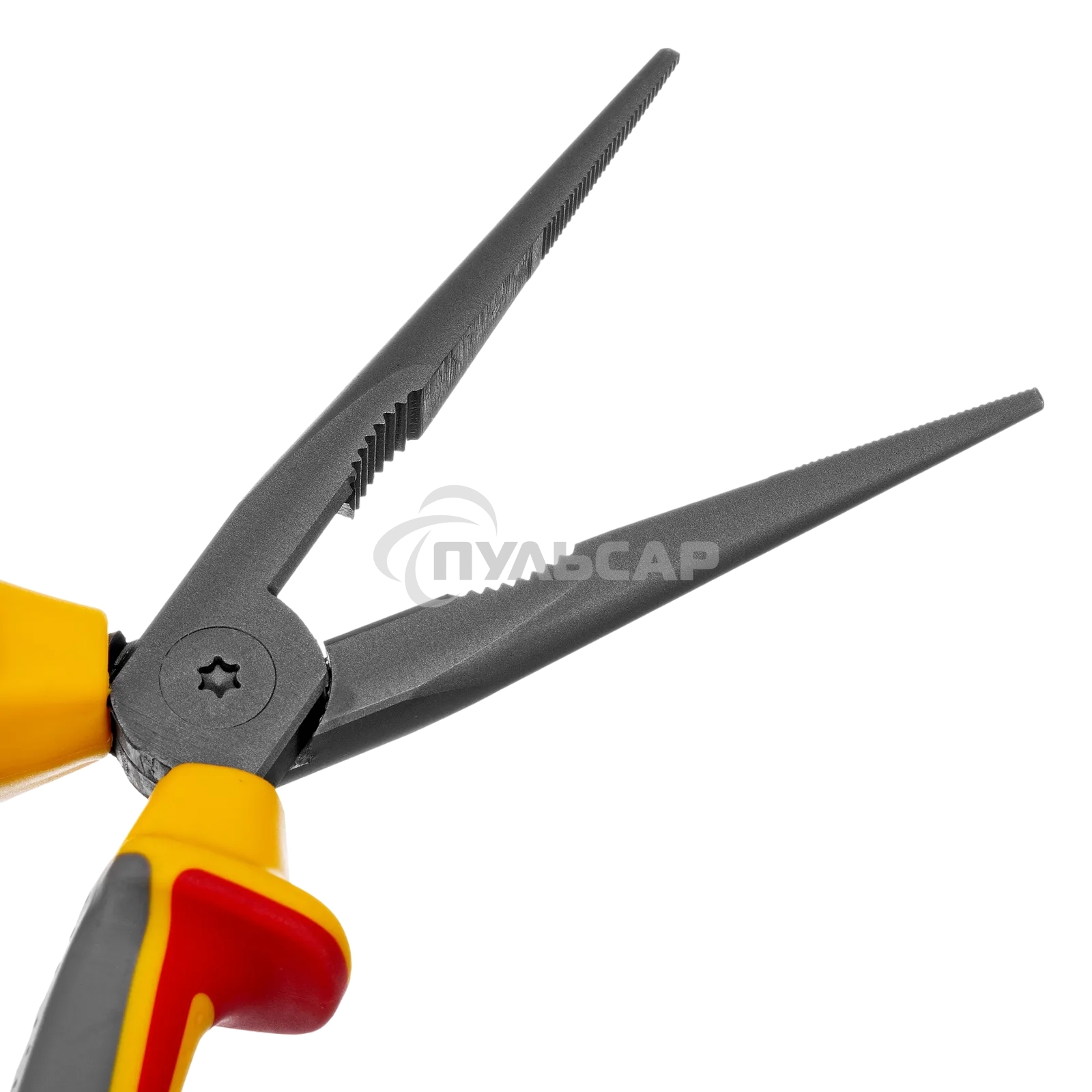 Длинногубцы прямые Denzel диэлектрические рукоятки до 1000 В, трехкомпонентные рукоятки, 205 мм