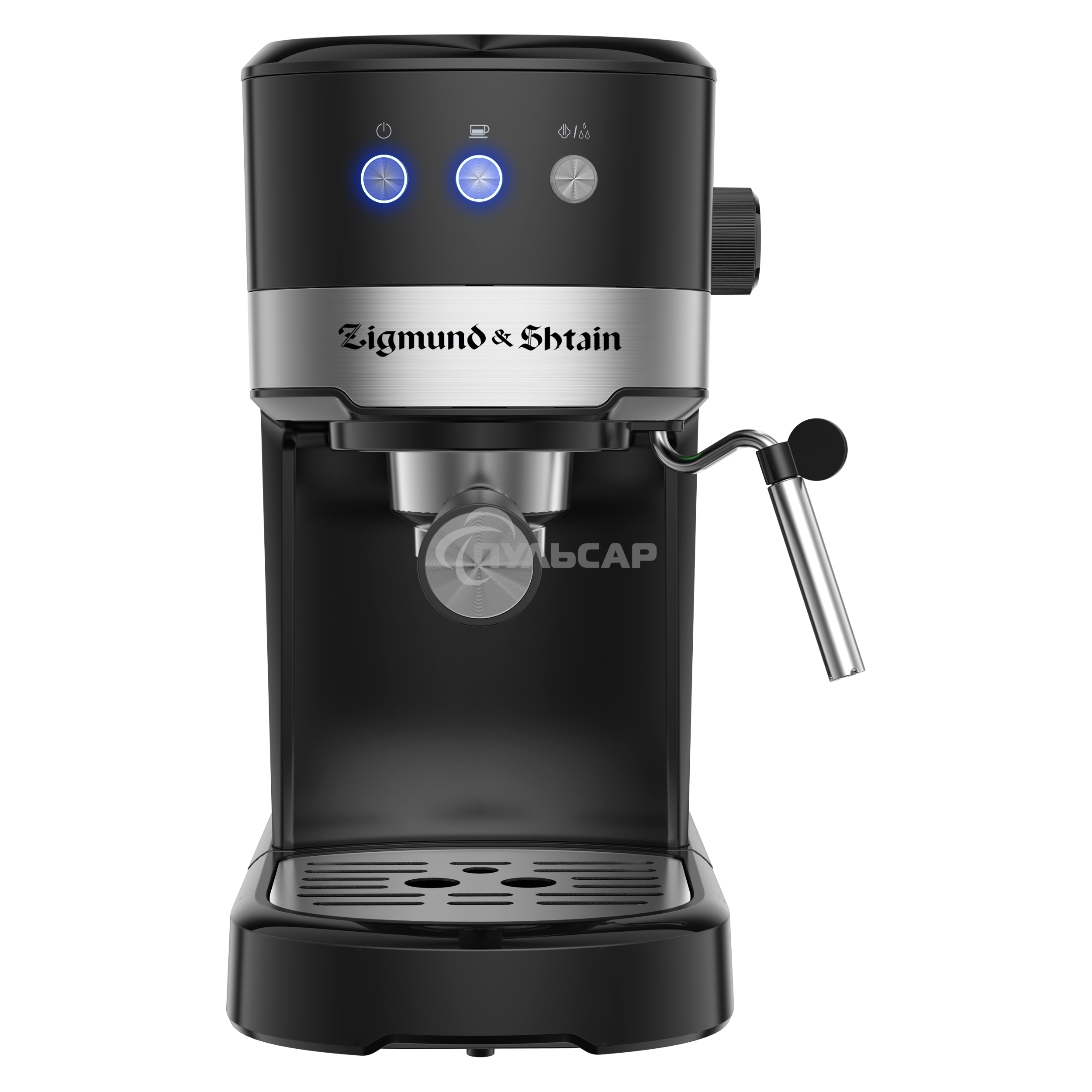 Кофеварка рожковая Zigmund & Shtain ZCM-900 черный, исп. кофе - молотый, 1.2 л, 1200 Вт, 15 бар