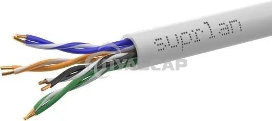 Кабель информационный Suprlan Premium 01-0307-1, кат.5E U/UTP 4 пары 24AWG LSZH, универсальный, 305м, серый