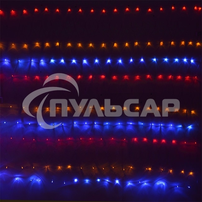 Гирлянда светод. Funray Cетка ML-144M, 1.0*1.5м, 144LED, мульти(4цв.), IP20,прозрачный шнур 1,5м,контр