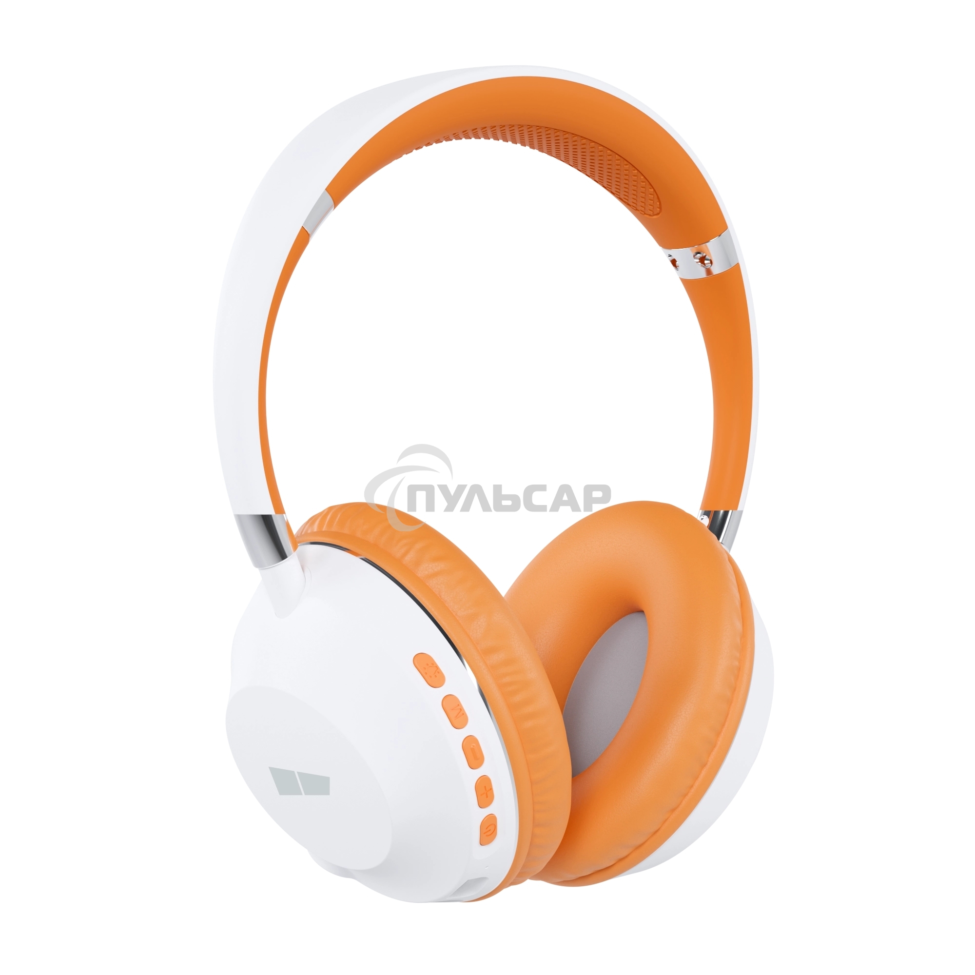 Наушники беспроводные накладные MORE CHOICE (4610196406225) HW34S белый/оранжевый