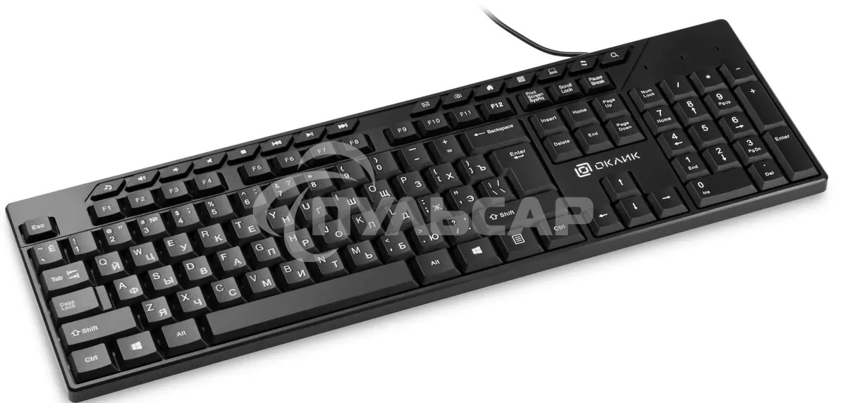 Клавиатура проводная Oklick 125M, USB, черный