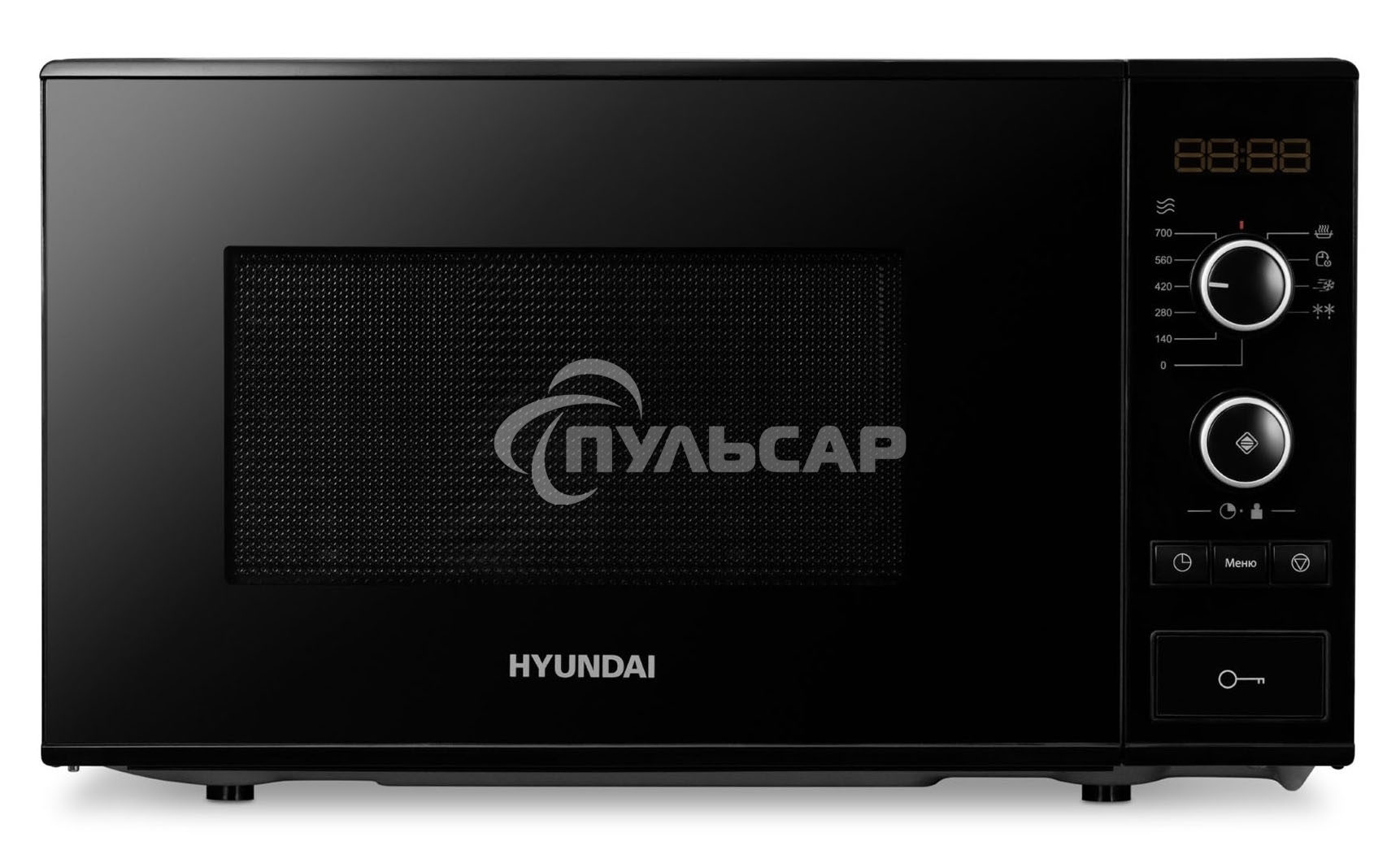 Микроволновая печь Hyundai HYM-D3032 черный, 20 л, 700 Вт, переключатели - кнопки/поворотный механизм