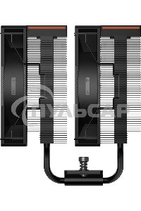 Кулер для процессора PCCooler RT620 Digital BK (250W, 4-pin PWM, LED temp., 157mm, 6x6mm, 2x120мм, 73.32CFM, 34.9dBA, 2200RPM, S: 1851/1700/1200/115X, AM5/AM4, черный)
