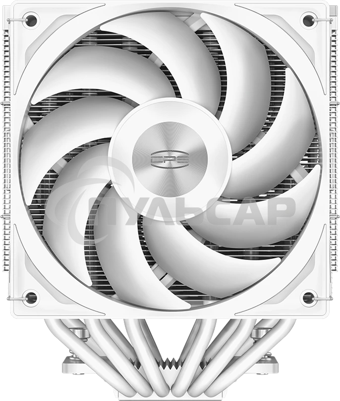 Кулер для процессора PCCooler RZ620 WH (260W, 4-pin PWM, 158mm, Al/Cu, 6x6mm, 2x120мм, 86.73CFM, 32dBA, 1800RPM, S: 1851/1700/1200/115X, AM5/AM4, белый)