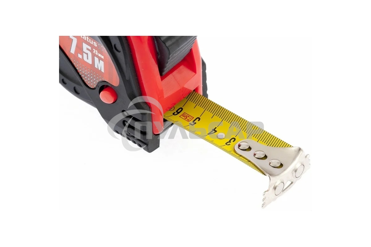 Рулетка Matrix Status magnet 3 fixations, 7,5 м х 25 мм, обрезиненный корпус, зацеп с магнитом