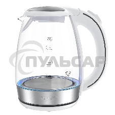 Чайник электрический Scarlett SC-EK27G104 1.7л. 2200Вт белый корпус: стекло/пластик