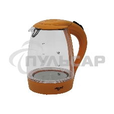 Чайник электрический ATLANTA ATH-2461 оранжевый, стекло, 1,7 л, 2000 Вт, иллюминация