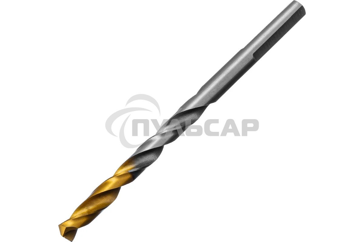 Сверло спиральное по металлу Denzel 5,5 x 93мм, Р6М5, Golden Tip