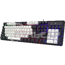 Клавиатура проводная Defender Dark Knight R GK-077, USB, черный/белый