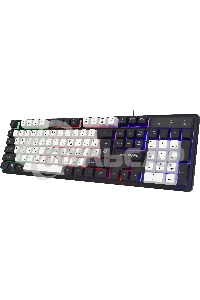 Клавиатура проводная Defender Dark Knight R GK-077, USB, черный/белый