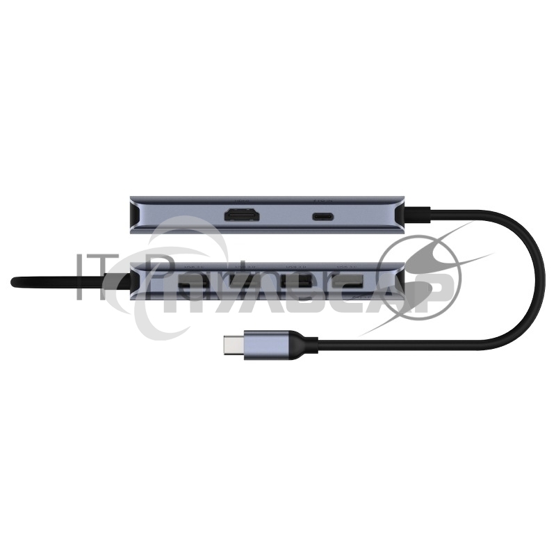 Концентратор USB-C Cudy UH500, 1 USB-C 3.0, 1x 4K@30Hz HDMI Port, 1x 100W USB-C port for PD Charging, 4x USB-A (UH500)