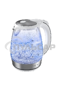 Чайник электрический Scarlett SC-EK27G104 1.7л. 2200Вт белый корпус: стекло/пластик