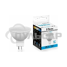 Лампа светодиодная Feron LB-26 7W 230V G5.3 6400K MR16 матовая