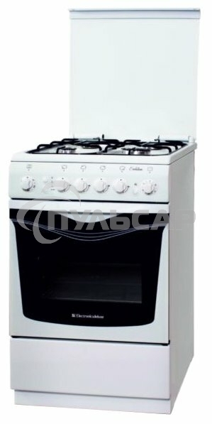 Плита газовая De Luxe 506040.14Г (КР) ЧР белый, конфорок 4 шт, духовка 54 л, 50 см x 85 см x 60 см
