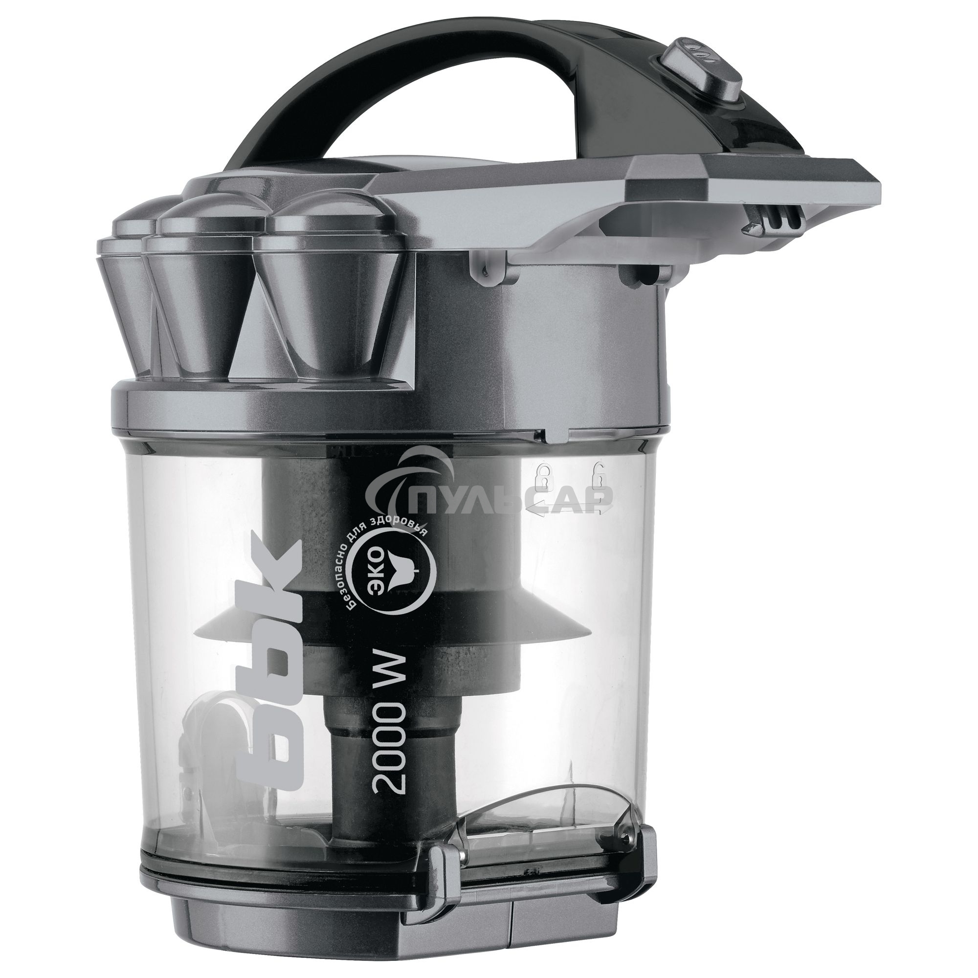 Пылесос BBK BV1505 серый/черный, 350/2000 Вт, уборка сухая, пылесборник контейнер 2 л