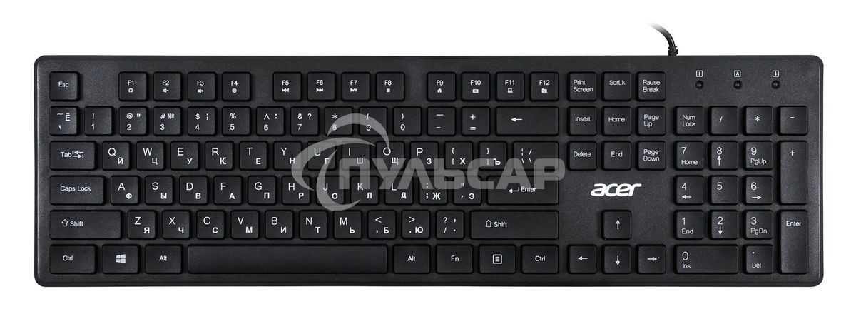 Клавиатура проводная Acer OKW020, USB, черный
