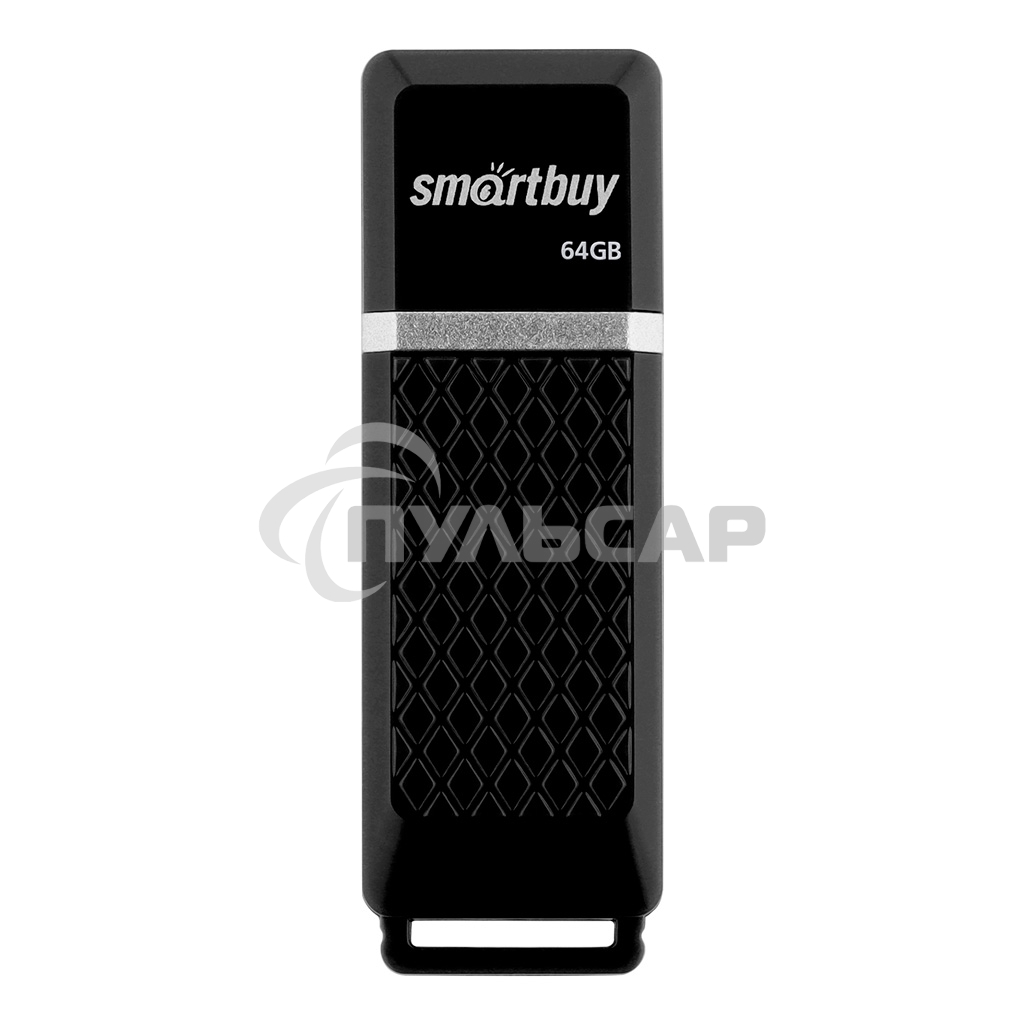 Флешка USB 64 Gb Smartbuy Quartz USB 2.0, черный, SB64 GbQZ-K