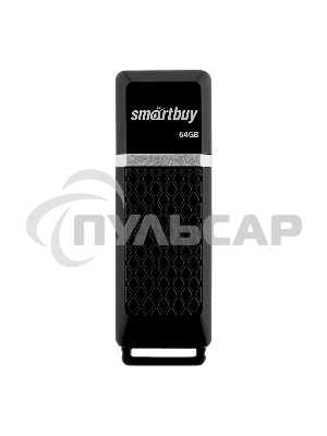 Флешка USB 64 Gb Smartbuy Quartz USB 2.0, черный, SB64 GbQZ-K