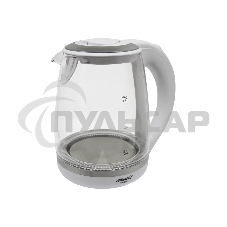 Чайник электрический Atlanta, ATH-2471 бел, стекло Стекло, 2л, 2200Вт, белый, температурная иллюминация, защита от перегрева без воды.