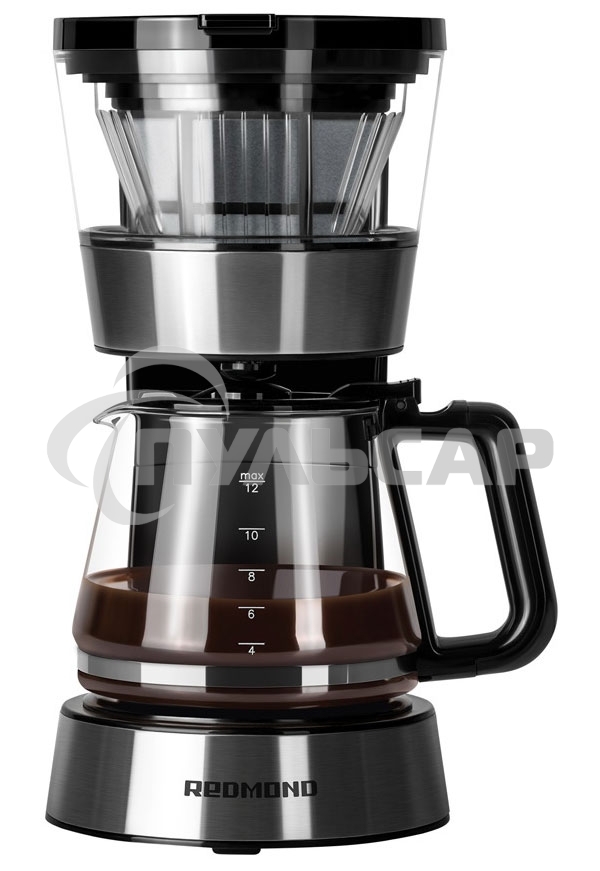Кофеварка капельная Redmond CM700 черный, исп. кофе - молотый, 1.2 л, 900 Вт