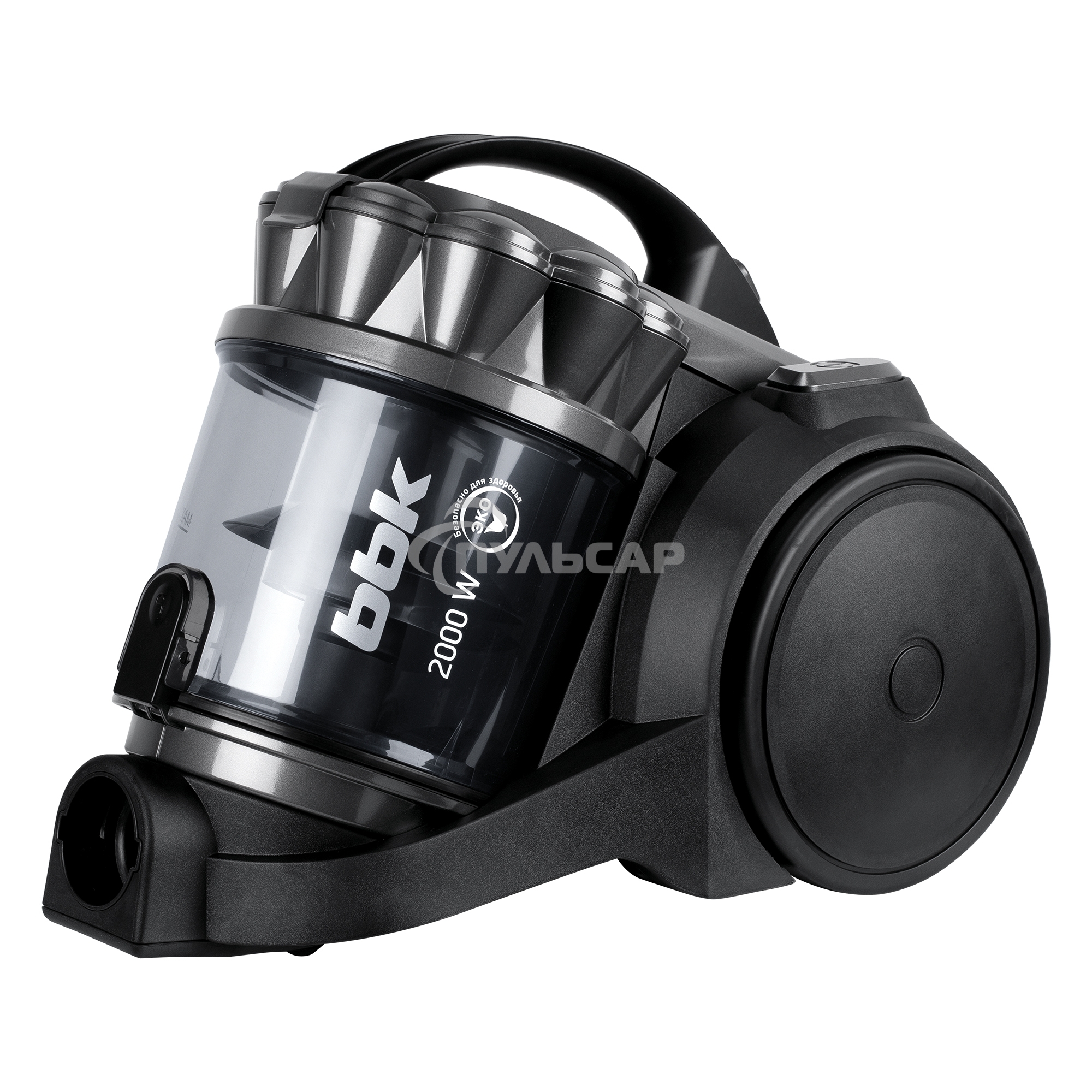 Пылесос BBK BV1505 серый/черный, 350/2000 Вт, уборка сухая, пылесборник контейнер 2 л