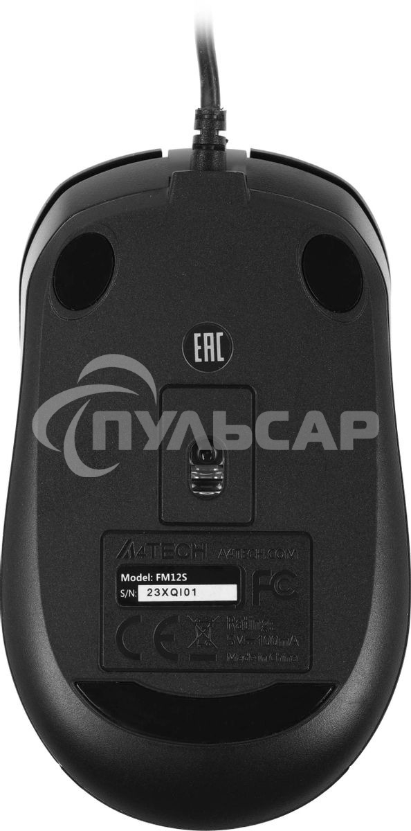 Мышь проводная A4Tech Fstyler FM12S черный, 1200 dpi, USB, кнопки - 3