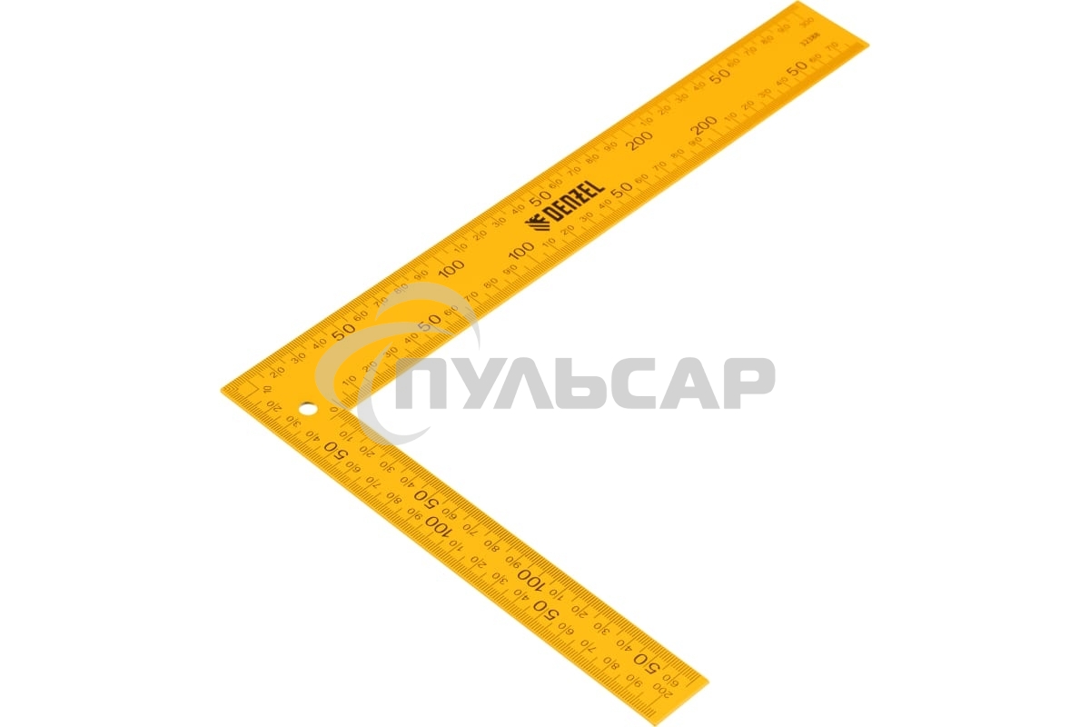 Угольник стальной, 200 мм х 300 мм, ультрафиолетовая печать (измерительная шкала) Denzel