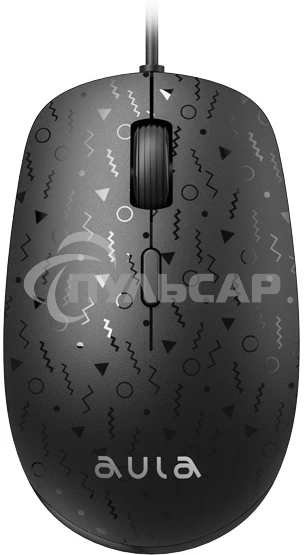 Мышь проводная AULA AM106 черный, 2000 dpi, USB, кнопки - 4