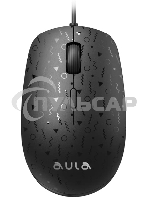 Мышь проводная AULA AM106 черный, 2000 dpi, USB, кнопки - 4