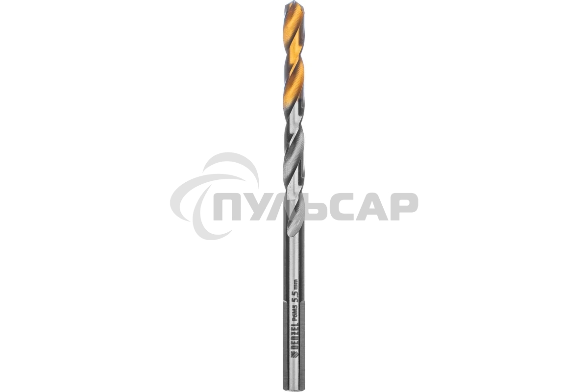 Сверло спиральное по металлу Denzel 5,5 x 93мм, Р6М5, Golden Tip
