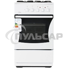 Плита комбинированная Flama RK 23-105 W белый, конфорок 4 шт, духовка 50 л, 50 см x 85 см x 60 см